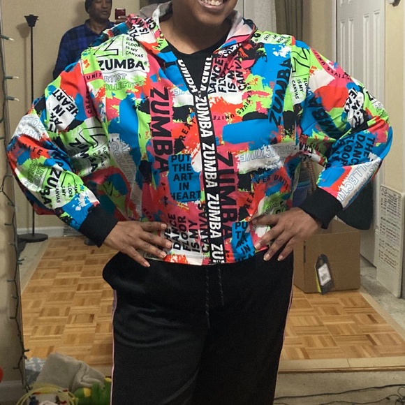 NWT Zumba Zip-Up Crop Jacket, Free to Create Collection, XXL - Picture 3 of 10